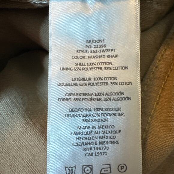 RE/DONE 70's Loose Flare Corduroy Pants in Washed Khaki Size 29 NWT - Picture 9 of 10